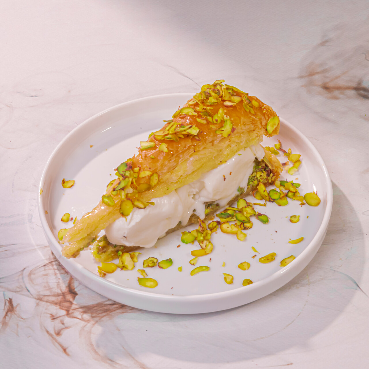 Baklava with ice cream